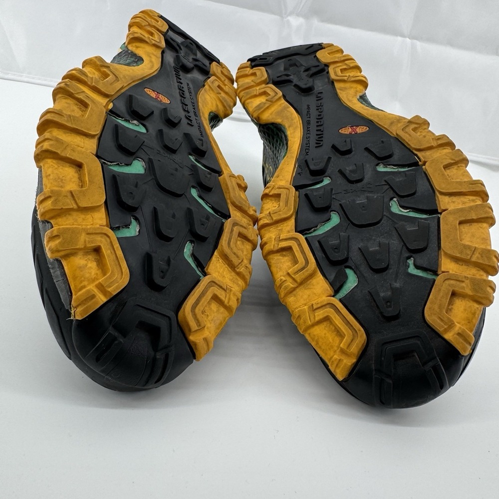 LA Sportiva Bushido Shoes Trail Running Hiking Green/Yellow Mens Sz 13 - Picture 12 of 16